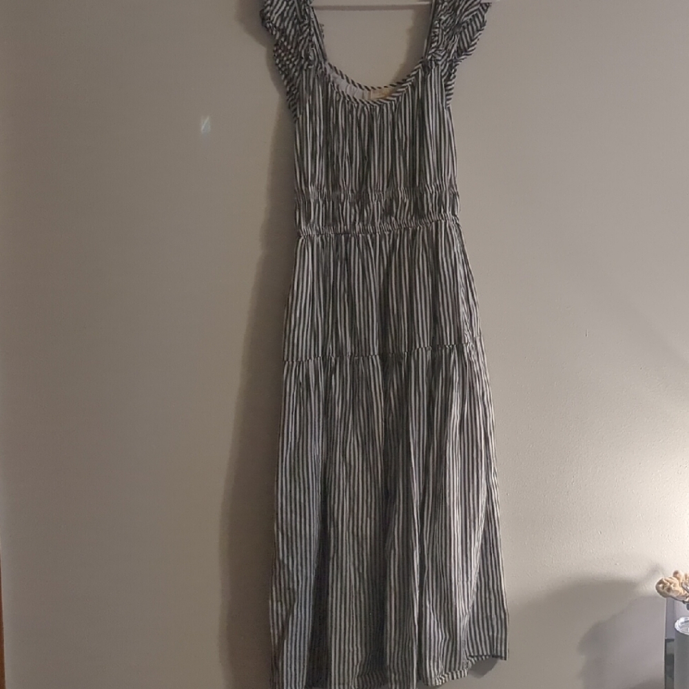 Rebellion Black and White Striped Dress